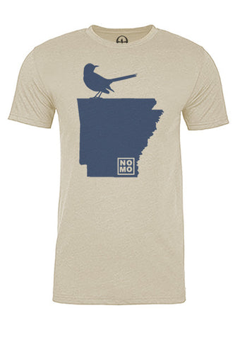Arkansas State Bird Tee/Navy on Antique White - Men's