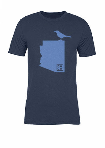 Arizona State Bird Tee/Light Blue on Navy - Women's