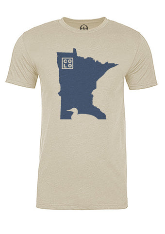 Minnesota State Bird Tee/Navy on Antique White - Men's