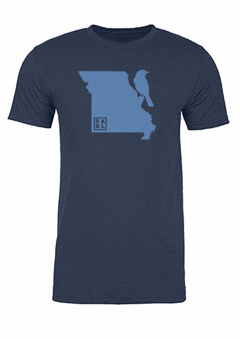 Missouri State Bird Tee/Light Blue on Navy - Men's