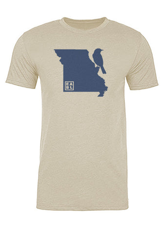 Missouri State Bird Tee/Navy on Antique White - Men's
