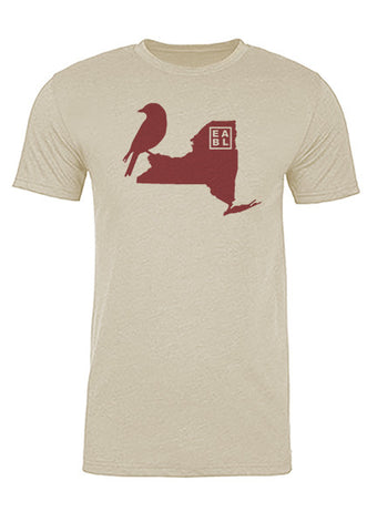 New York State Bird Tee/Red on Antique White - Men's