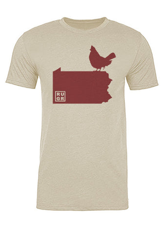 Pennsylvania State Bird Tee/Red on Antique White - Men's